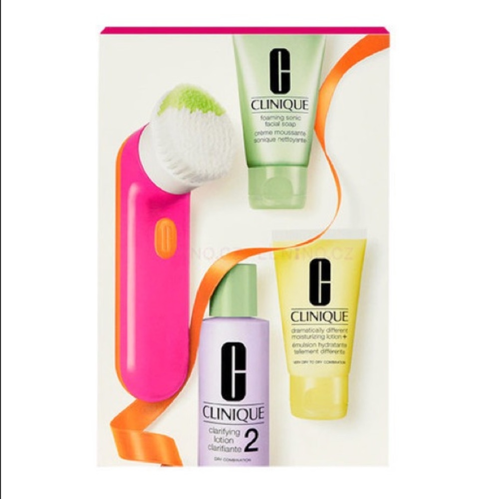 NEW Clinque Pink & Orange Sonic Brush Set